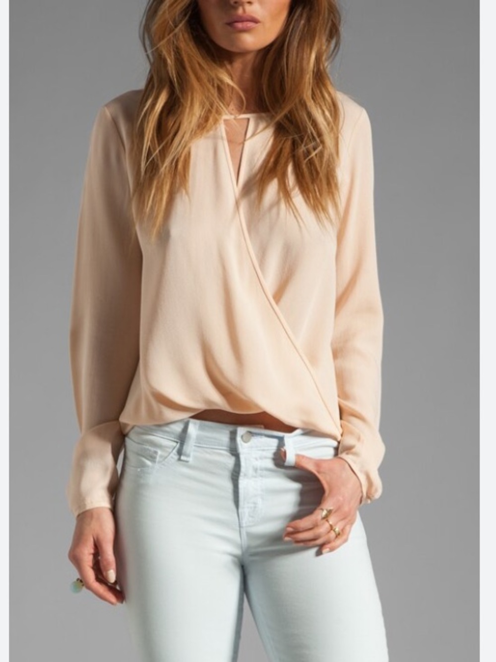 Theory Saleya Silk Crepe Blouse